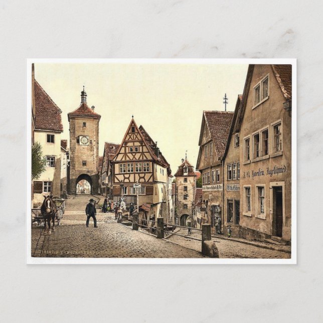 Ploenlein, Rothenburg (d. h. ob der Tauber), Bavar Postkarte (Vorderseite)