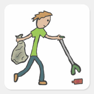 Ploggen und Litzen Picken Quadratischer Aufkleber