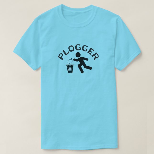 Plogger mit Läufer-Ikone Plogging T-Shirt (Design vorne)