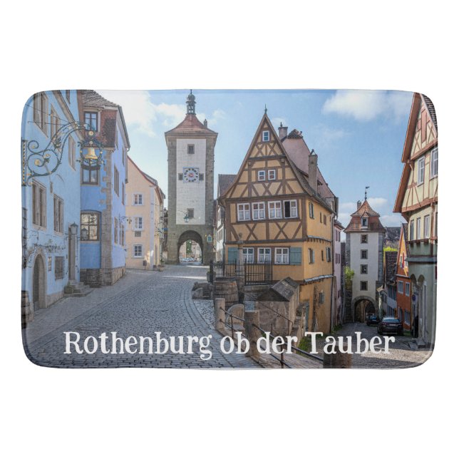 Plönlein in Rothenburg ob der Tauber, Deutschland Badematte (Vorderseite)