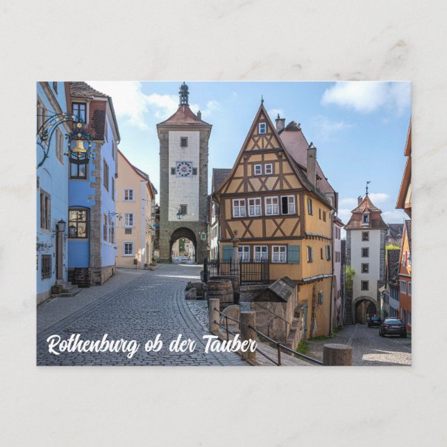 Plönlein in Rothenburg ob der Tauber, Deutschland Postkarte (Vorderseite)