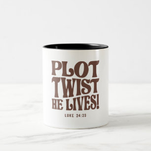 Plot Drehung Er lebt Luke 24:23 Bibel Verse Zweifarbige Tasse