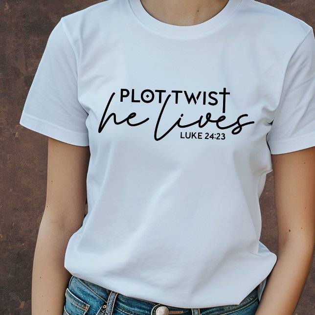 Plot Drehung Er lebt nüchtern Christlich T-Shirt (Von Creator hochgeladen)
