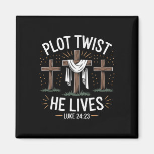 Plot Drehung He Living Cross Funny Christlich Oste Magnet