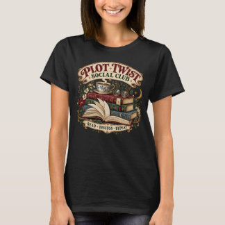 Plot Twist Social Club Retro Buchliebhaber T-Shirt