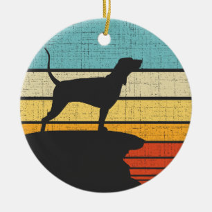 Plott Hound Besitzer Retro Vintage 60er 70er Hunde Keramik Ornament