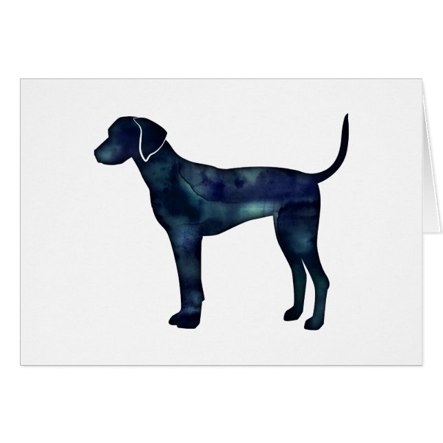 Plott Hound Black Watercolor Silhouette Card (Vorderseite (Horizontal))