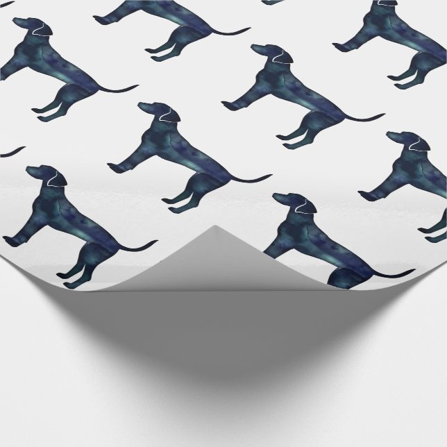 Plott Hound Black Watercolor Silhouette Geschenkpapier (Ecke)