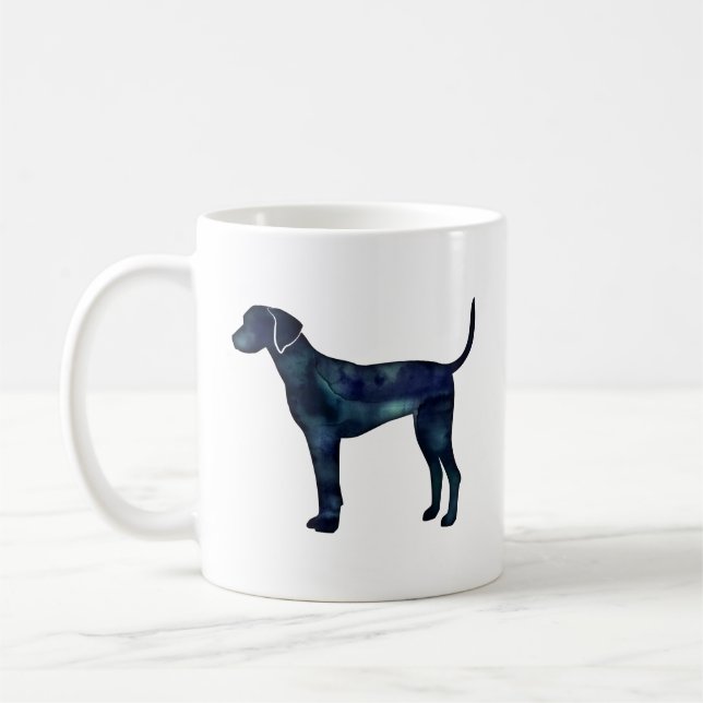 Plott Hound Black Watercolor Silhouette Kaffeetasse (Links)