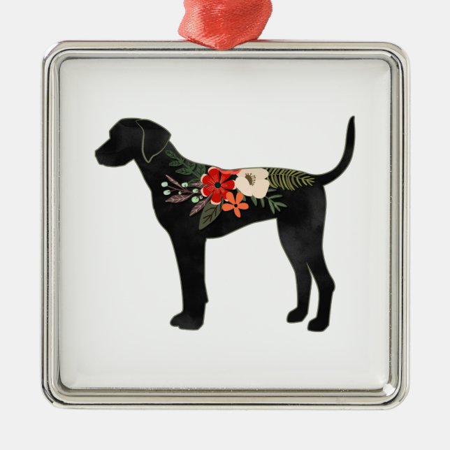 Plott Hound Hund Breed Boho Silhouette Ornament Aus Metall (Vorne)