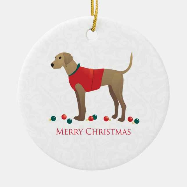 Plott Hound Jagd Hund Frohe Weihnachtsgestaltung Keramik Ornament (Vorne)