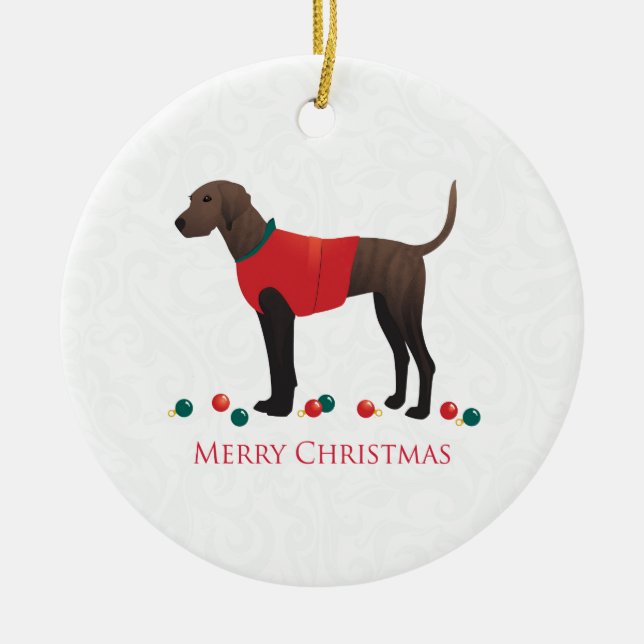 Plott Hound Weihnachten Keramikornament (Vorne)