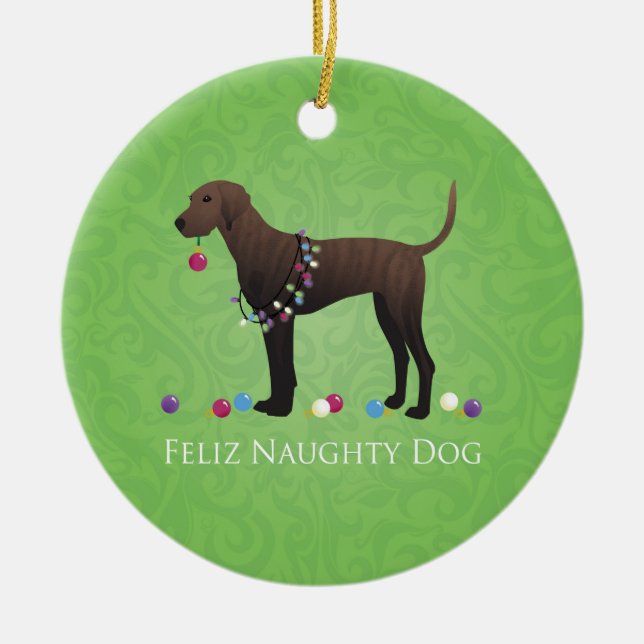 Plott Hound Weihnachten Keramikornament (Vorne)