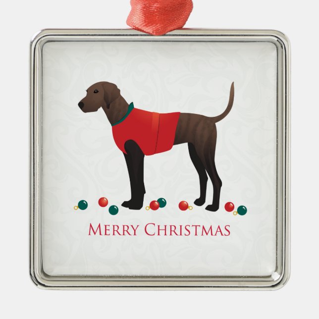 Plott Hound Weihnachten Ornament Aus Metall (Vorne)