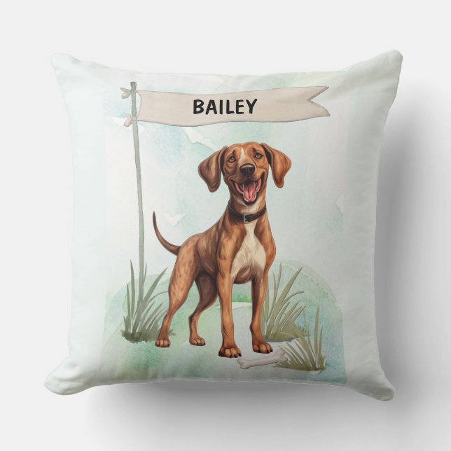 Plott Watercolor Personalized Dog Kissen (Vorderseite)