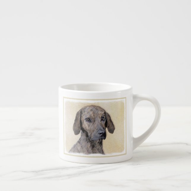 Plottengemälde - Niedliche Original Hundkunst Espressotasse (Rechts)