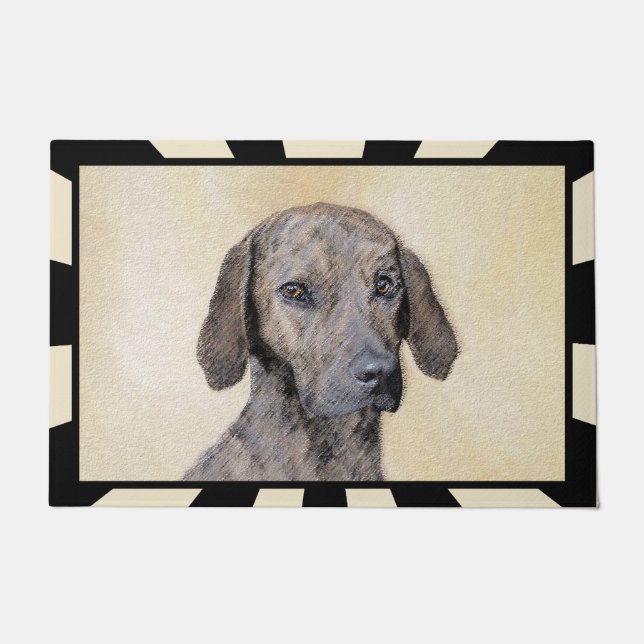 Plottengemälde - Niedliche Original Hundkunst Fußmatte (Vorderseite)