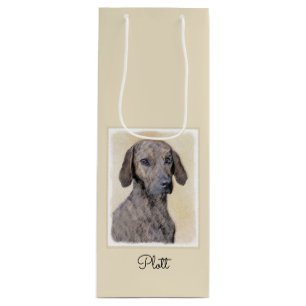 Plottengemälde - Niedliche Original Hundkunst Geschenktüte Für Weinflaschen