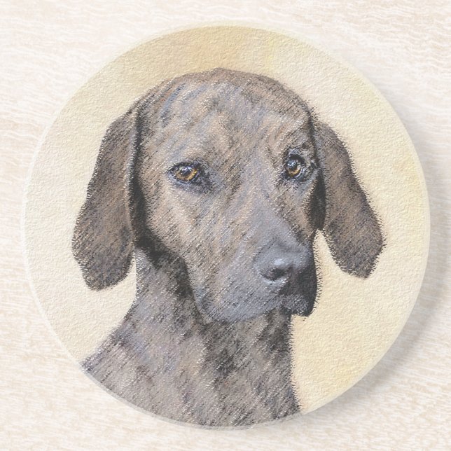 Plottengemälde - Niedliche Original Hundkunst Getränkeuntersetzer (Vorne)