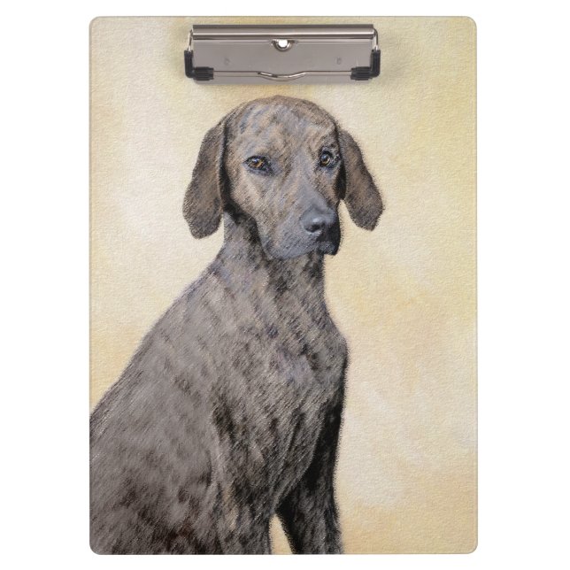 Plottengemälde - Niedliche Original Hundkunst Klemmbrett (Vorderseite)