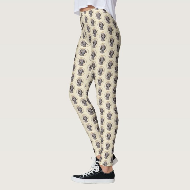 Plottengemälde - Niedliche Original Hundkunst Leggings (Links)