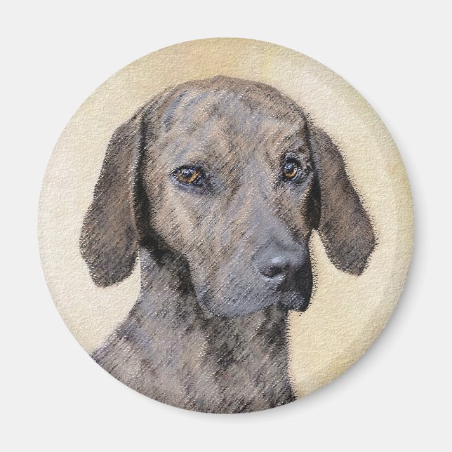 Plottengemälde - Niedliche Original Hundkunst Magnet (Vorne)