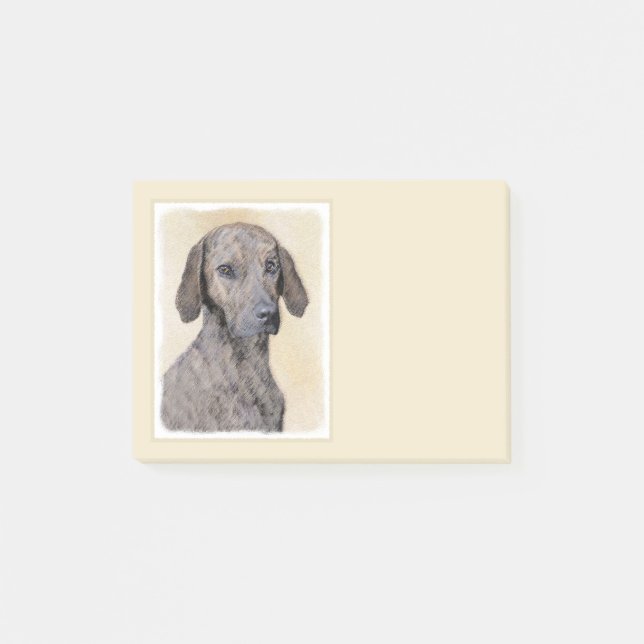Plottengemälde - Niedliche Original Hundkunst Post-it Klebezettel (Vorderseite)