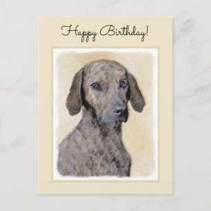 Plottengemälde - Niedliche Original Hundkunst Postkarte