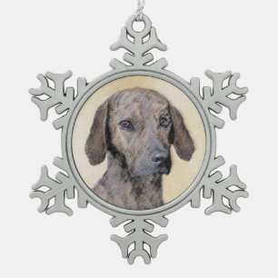Plottengemälde - Niedliche Original Hundkunst Schneeflocken Zinn-Ornament