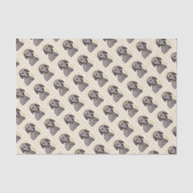 Plottengemälde - Niedliche Original Hundkunst Seidenpapier (Vorderseite)
