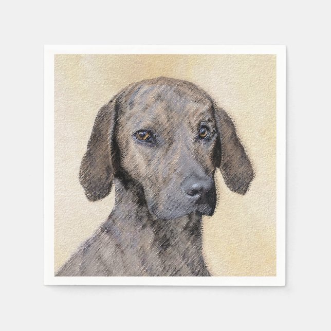 Plottengemälde - Niedliche Original Hundkunst Serviette (Vorderseite)