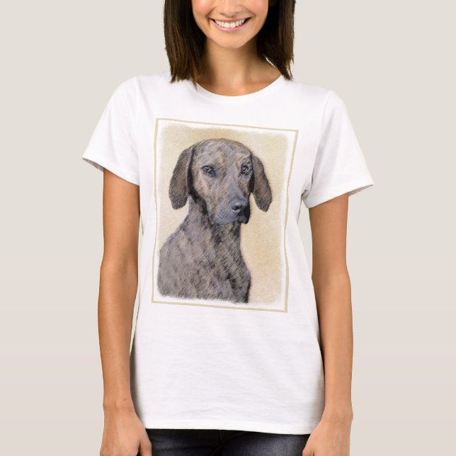 Plottengemälde - Niedliche Original Hundkunst T-Shirt (Vorderseite)