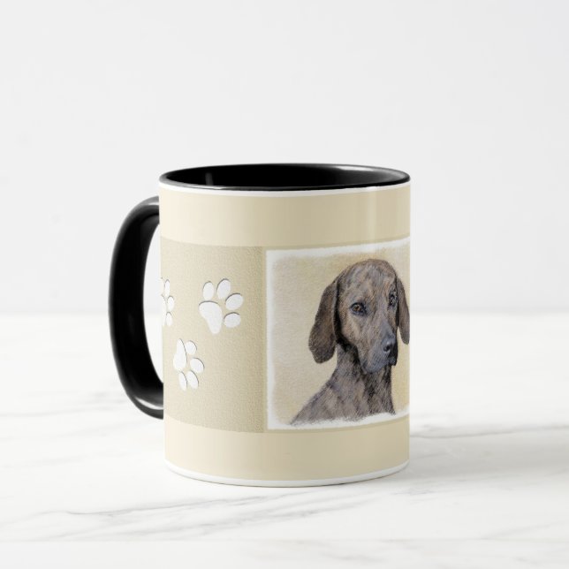 Plottengemälde - Niedliche Original Hundkunst Tasse (Vorderseite Links)