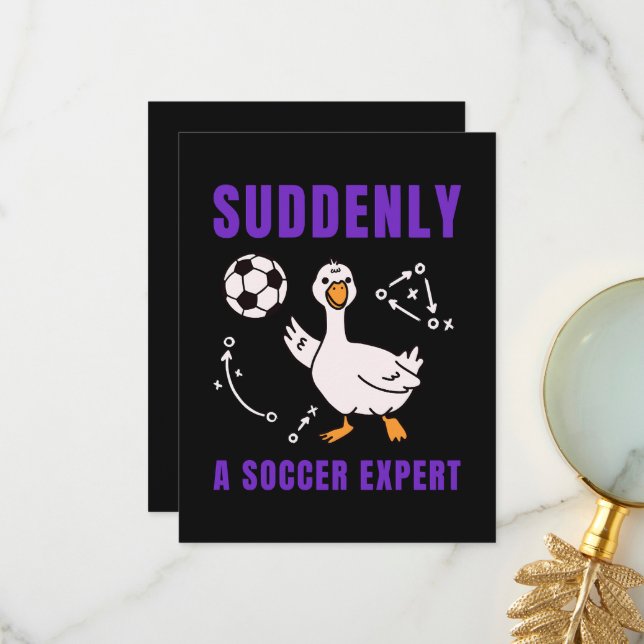 Plötzlich ein Fußball Experte Dankeskarte (Vorderseite/Rückseite Beispiel)
