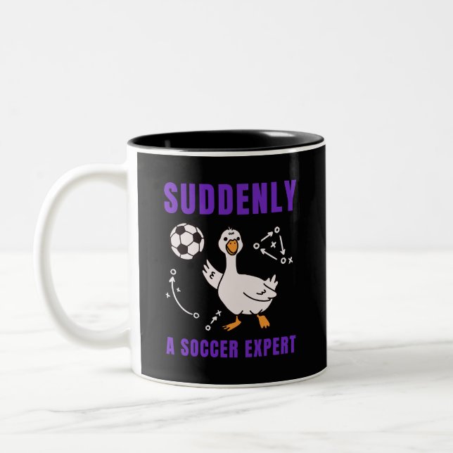 Plötzlich ein Fußball Experte Zweifarbige Tasse (Links)