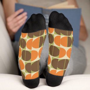 Plötzlich siebziger Jahre Orange Brown Green Geome Socken