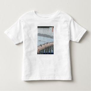 Plötzliche Dusche über Shin-Ohashi Brücke und Kleinkind T-shirt