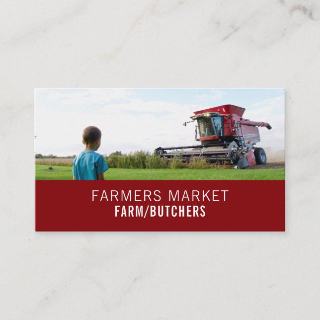 Plougher in Field, Bauer & Butcher Business Card Visitenkarte (Vorderseite)