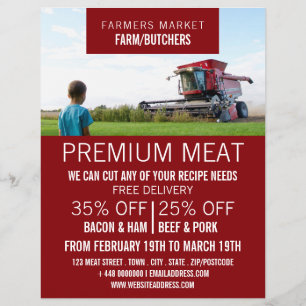Plougher in Field, Bauer & Butcher Werbung Flyer