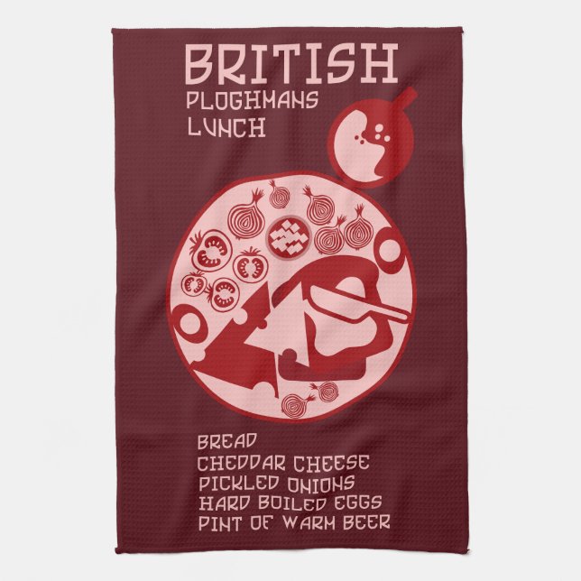 Ploughmans Pub Mittagessen Geschirrtuch (Vertikal)
