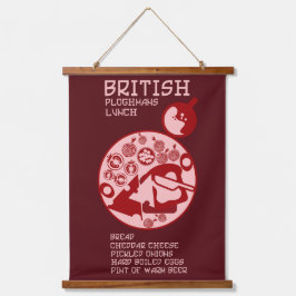 Ploughmans Pub Mittagessen Wandteppich Mit Holzrahmen