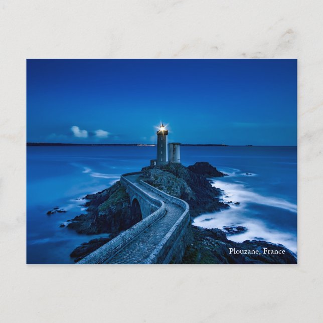 Plouzane France Lighthouse Sehenswürdigkeit Sea Postkarte (Vorderseite)