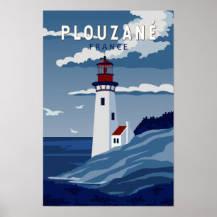 Plouzane Frankreich Reise Vintage Art Poster