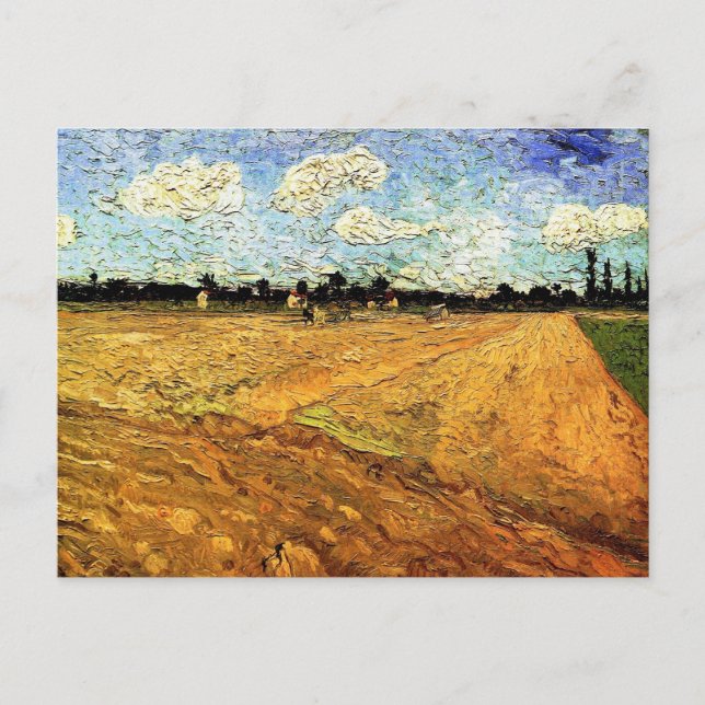 Plowed Field (die Furrows) von Vincent van Gogh Postkarte (Vorderseite)