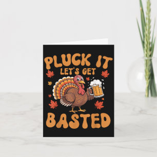 Pluck it Lasse Basted Funny Turkey Erntedank Karte