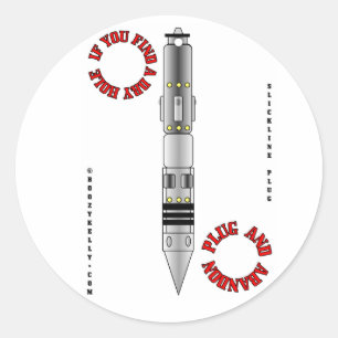 Plug & Abandon, Frau, Wireline, Aufkleber, Öl, Gas Runder Aufkleber