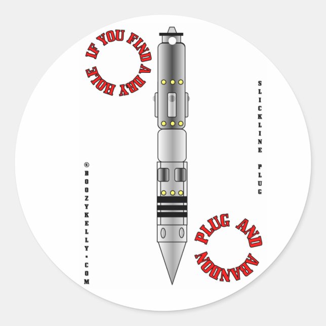 Plug & Abandon, Frau, Wireline, Aufkleber, Öl, Gas Runder Aufkleber (Vorderseite)