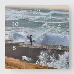 Plug-in-Silver Surfer 2 Quadratische Wanduhr