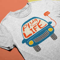 Plug Life Niedlich Blue Electric Car Graphic