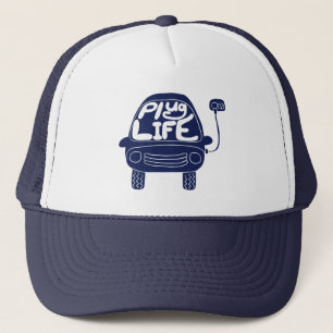 Plug Life Niedlich Navy Blue Electric Car Truckerkappe